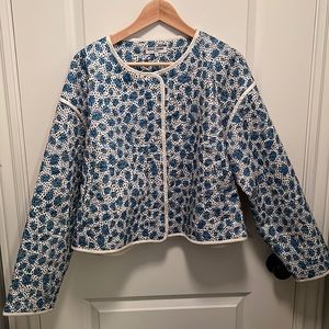 Opening Ceremony embroidered jacket blue leopard sz M/L